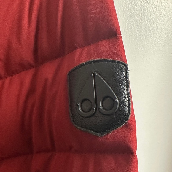 Moose Knuckles Burgundy Puffer Jacket with Fur Hood - Picture 4 of 7